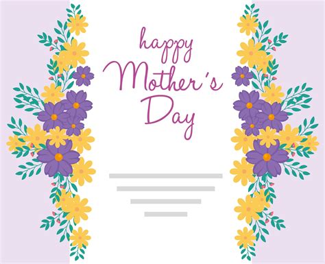 Happy Mother Day Card With Cute Flowers Decoration 2700570 Vector Art At Vecteezy