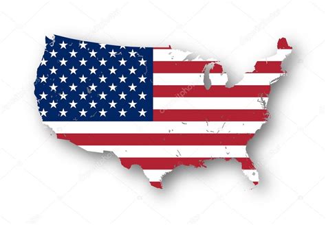 Map Of The Usa With American Flag — Stock Photo © Mshch1 76402247