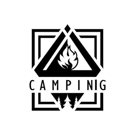 Logotipo De Carpa Vintage Y Retro Camping Con Rbol De Carpa Y Letrero