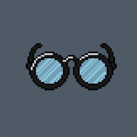 Premium Vector Black Glasses In Pixel Art Style