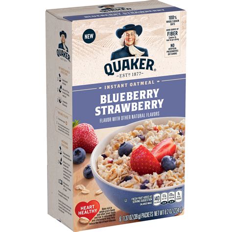 Quaker Instant Oatmeal Blueberry Strawberry 137 Oz Packets 6 Count