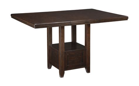 Haddigan Dark Brown Rectangular Dining Room Counter Extension Table By