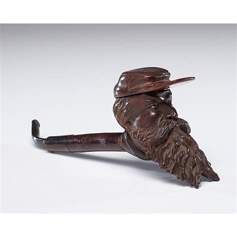 Folk Art Pipe Carved In The Likeness Of Civil War Soldier Cowans