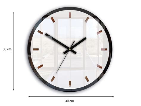 Large Wall Clock Silent Wall Clock White Clock With Copper Indeks