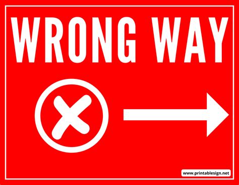 Wrong Way Sign Free Download