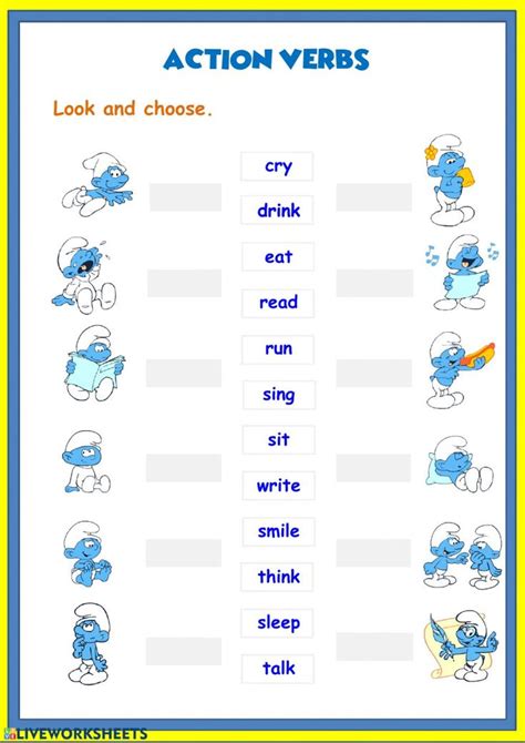 Action verbs interactive and downloadable worksheet. You can do the