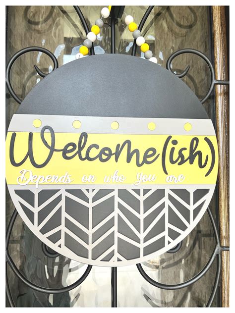 Funny Welcomeish Front Door Sign Welcomeish Porch Sign Funny Etsy