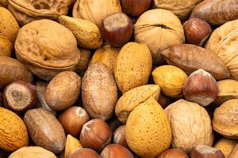 Assortment Of Nuts In Shells Stock Image Colourbox