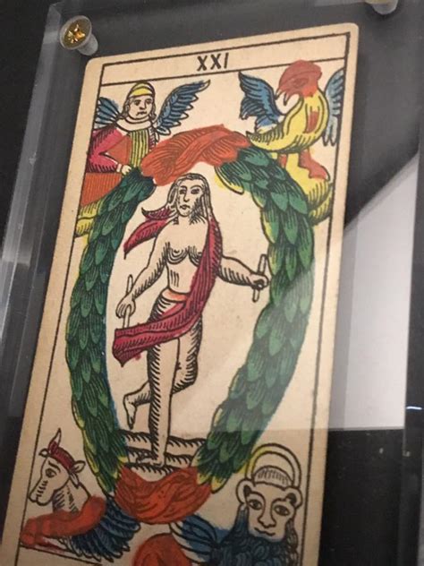 The World” Original Antique Hand Painted Tarot Card 1890s Deviant