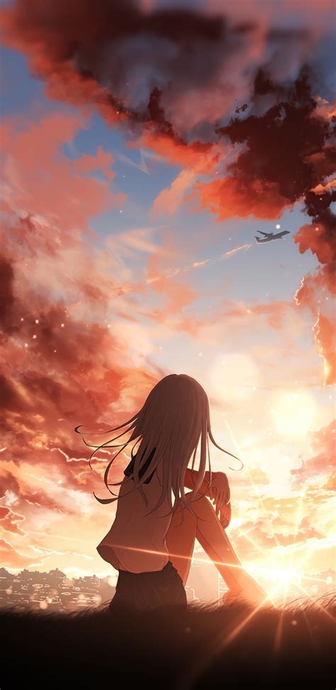 1440x2960 Anime Girl Watching Sunset 4k Samsung Galaxy Note 98 S9s8