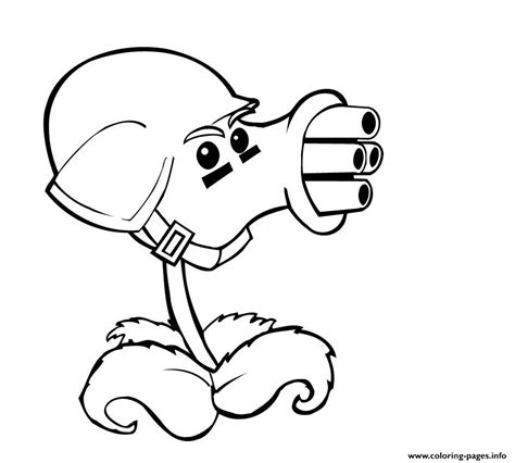 Super Pea Shooter Shooting A Zombie - Free Colouring Pages ZA-24