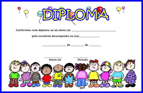 Muitos Modelos De Diplomas Para Formatura Da Educação Infantil E
