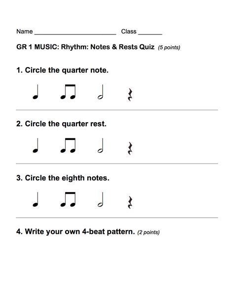 1st Grade Rhythm Assessments Exclusive Music