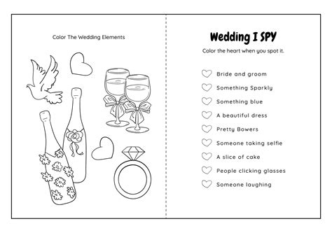 Wedding Kids Activity Sheets Printable