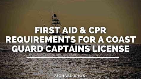First Aid And Cpr Requirements For A Coast Guard Captains License