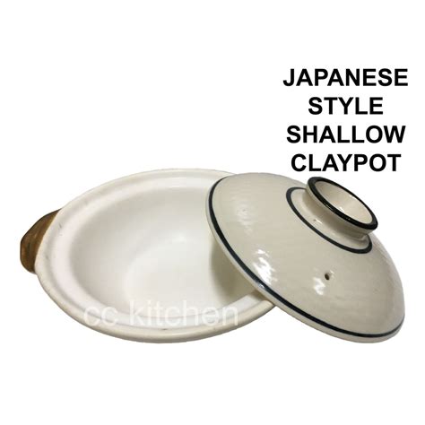 Like all other cookware, this pot retains all the nutrients within the food. JAPANESE STYLE SHALLOW CLAY POT WITH COVER (WHITE ...