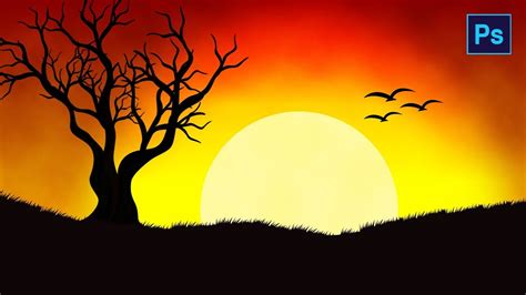 Beautiful Sunset Drawing Step By Step Learn How To Draw Sunset Simply