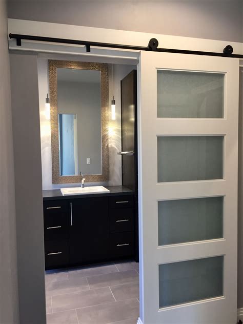 Simple Sliding Barn Doors For Bathroom For Small Room Home Decorating