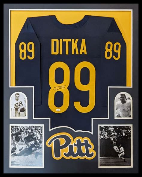 Framed Pitt Panthers Mike Ditka Autographed Signed Jersey Jsa Coa Tennzone Sports Memorabilia