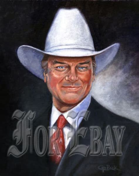 Jr Ewing Portrait On Canvaslarry Hagman Dallas Tv Show Etsy