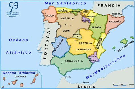 Mapa de España: Mapa de españa a color