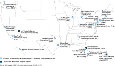 Figure 2 Map Of The 17 Busiest Us International Airport Flickr