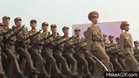 North Korea army march on Make a GIF