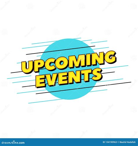 Upcoming Events Vector Text Pop Style Typography Design For Printed
