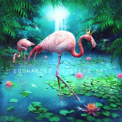 Whimsical Flamingo Print Flamingo Art Print Pink Flamingo Beach