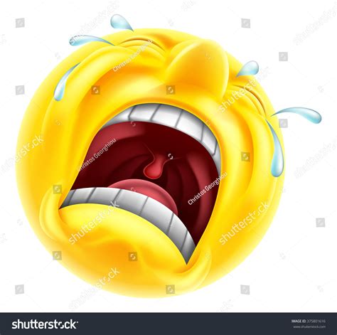 Very Upset Sad Crying Emoji Emoticon Ilustrações Stock 375801616