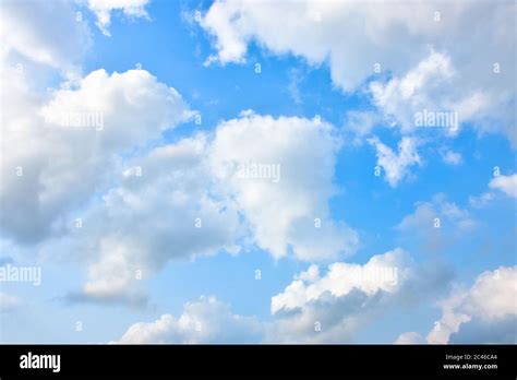 Blue Sky White Cloud White Background Beautiful Sky And Clouds In The