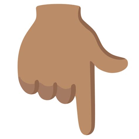 Dorso Da Mão Com Dedo Indicador Apontando Para Baixo Pele Morena Emoji