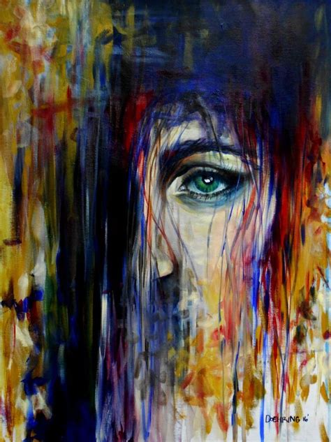 Abstract Art Painting Of A Womans Face Painting Abstract Abstract