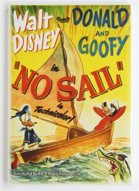 No Sail Fridge Magnet Movie Poster Donald Duck Goofy Ebay