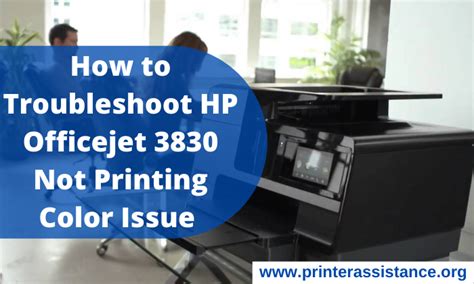 How Can I Troubleshoot Hp Officejet 3830 Not Printing Color Issue By
