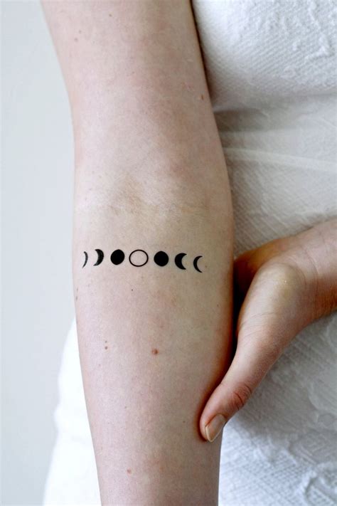 Moon Phase Temporary Tattoo Set Pieces Tattoos Foot Tattoos