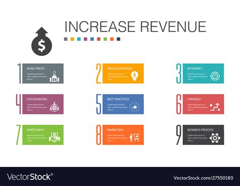 Increase Revenue Infographic 10 Option Line Vector Image