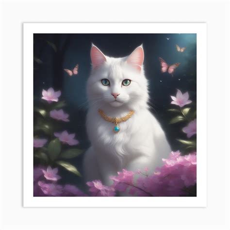 White Cat Art Print By Shaks Legion Fy