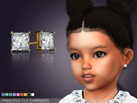 Princess Cut Stud Earrings For Toddlers At Giulietta The Sims 4 Catalog