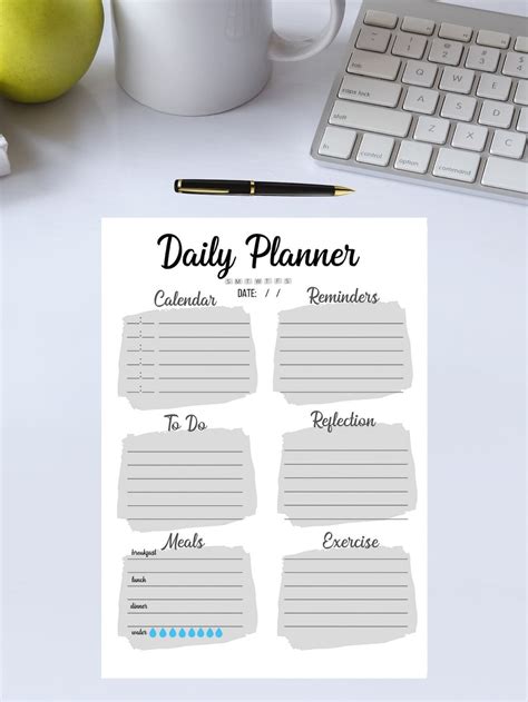 Daily Planner Calendar Reminder Digital Download Us Etsy