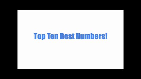 Top Ten Best Numbers Youtube