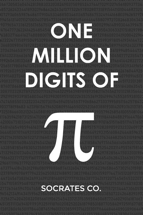 One Million Digits Of Pi Decimal Places From 1 To 1000000 The