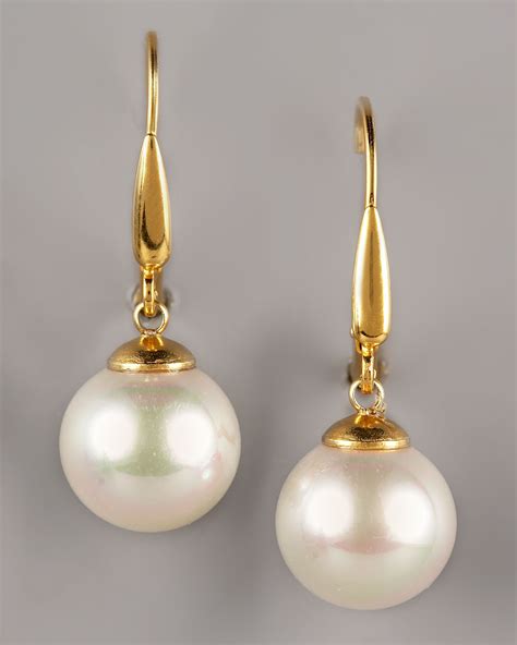 Lyst Majorica Pearl Drop Earrings In White