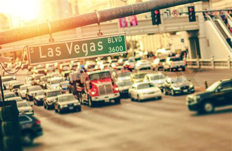 Las Vegas Strip Traffic Stock Image Colourbox
