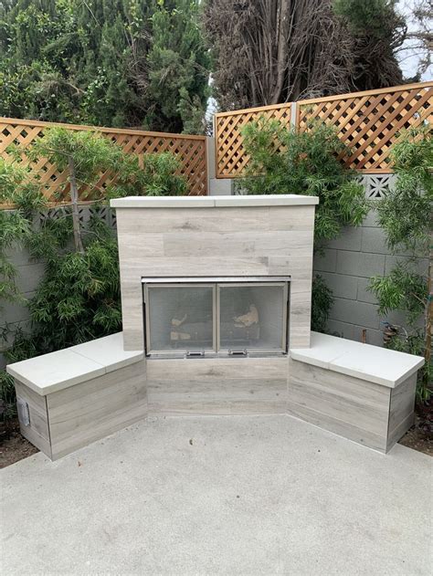 Custom Made Outdoor Modern Corner Fireplace Modern Outdoor Corner