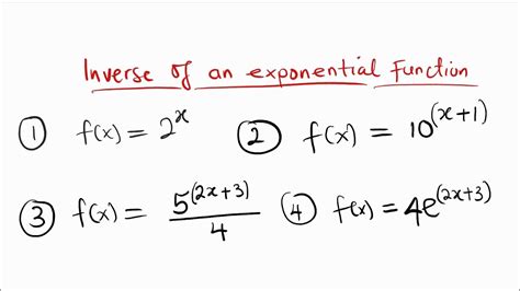 How To Find The Inverse Of Exponential Functions YouTube