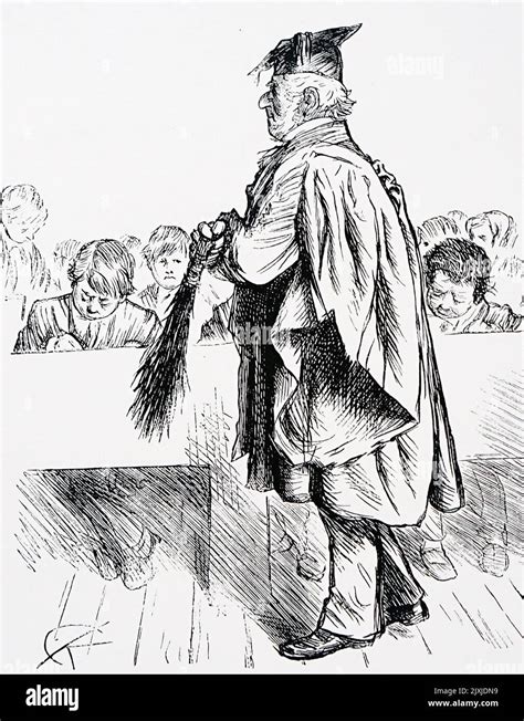 illustration depicting a schoolmaster administrating corporal punishment dated 19th century