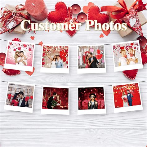 Buy Allenjoy X Ft Valentine S Day Photography Backdrop Rustic Wood Glitter Lights Red Love