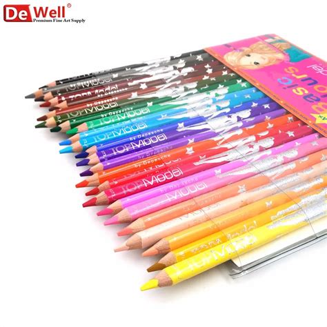24 Colors Students Colored Pencil Set Non Toxic Lead Free Oil Based