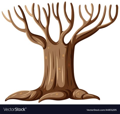 Isolated Tree Without Leaves Cartoon Royalty Free Vector